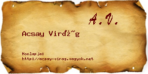 Acsay Virág névjegykártya
